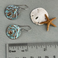 Patina Brass Bee Earrings in Sterling Silver