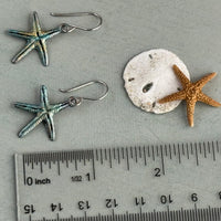 Beachy Brass Starfish Earrings in Sterling Silver