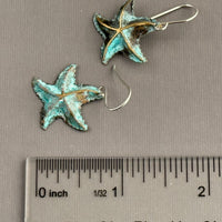Beachy Brass Star Earrings in Sterling Silver