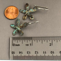 Groovy Boho Brass Flower Earrings in Sterling Silver