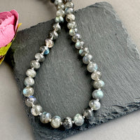 Labradorite Rondell Necklace in Sterling Silver
