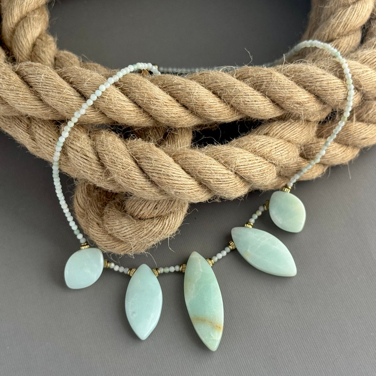 Amazonite Graduated Dagger Necklace in 14K Gold Fill