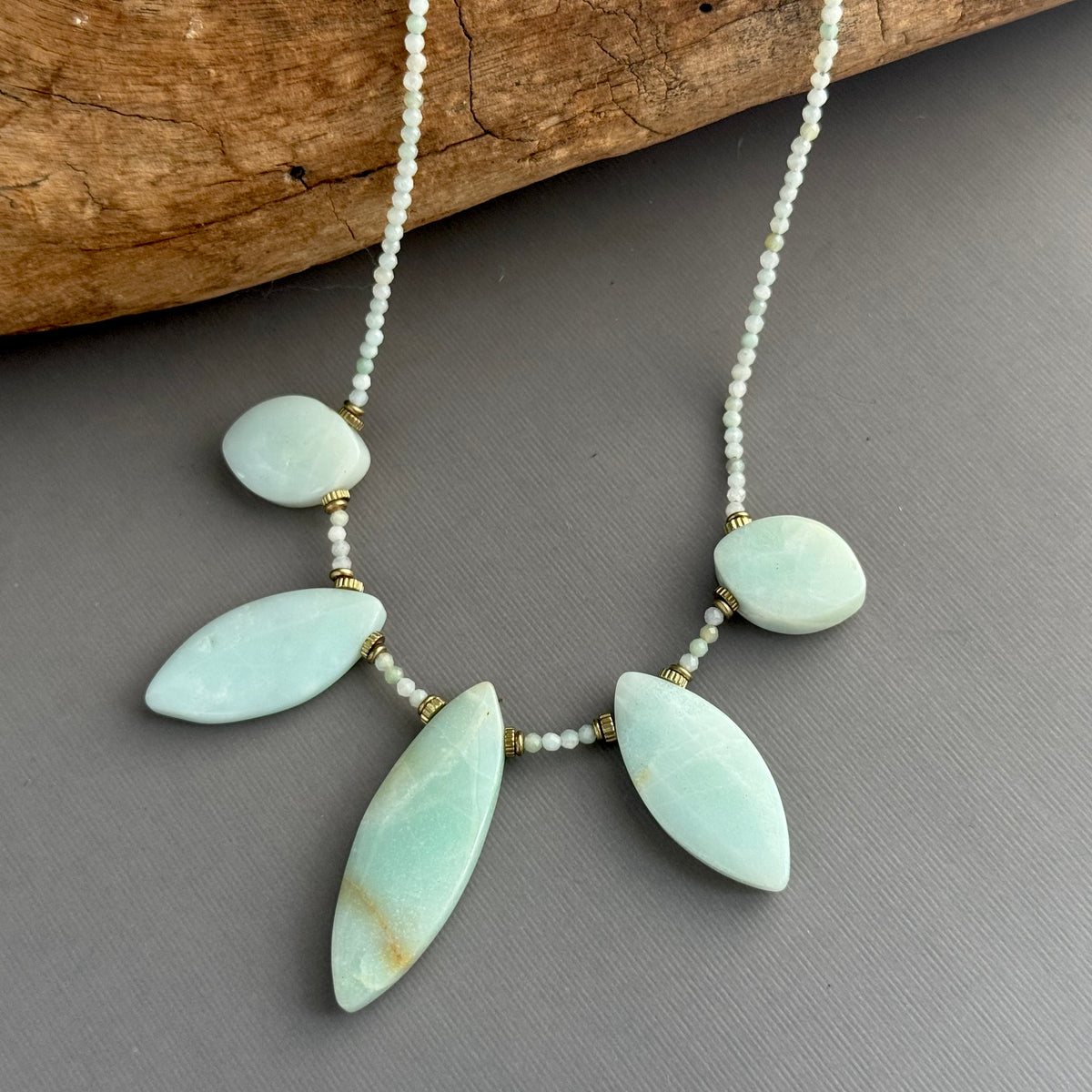 Amazonite Graduated Dagger Necklace in 14K Gold Fill