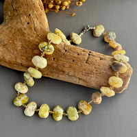 Yellow Opal Nugget and Citrine Necklace in Sterling Silver