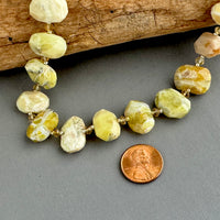 Yellow Opal Nugget and Citrine Necklace in Sterling Silver