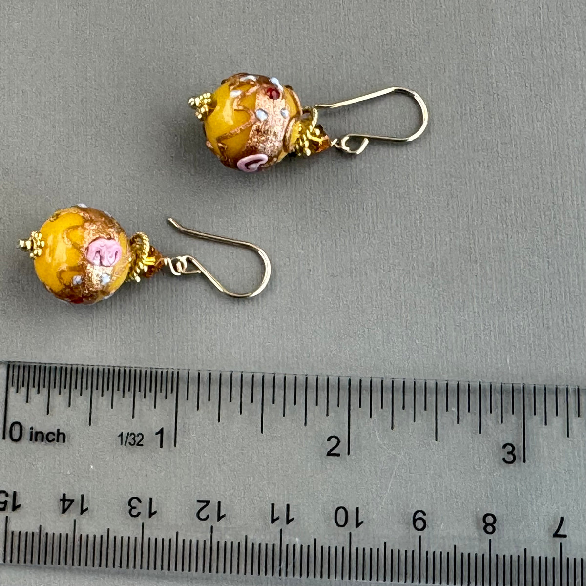 Vintage Gold Round Italian Wedding Cake Earrings in 14K Gold Fill