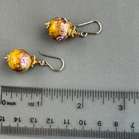 Vintage Gold Round Italian Wedding Cake Earrings in 14K Gold Fill