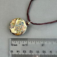 Vintage Brown Lamp Work Pendant on Hand Dyed Silk in Sterling Silver