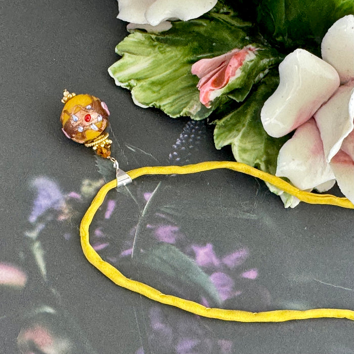 Vintage Gold Round Italian Wedding Cake Pendant in Sterling Silver and 14K Gold Fill