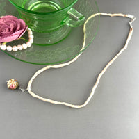 Vintage Italian Round Cream Wedding Cake Pendant on Hand Dyed Silk in Sterling Silver