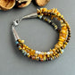 Three Strand Yellow Multi Gemstone Bracelet in Sterling Silver