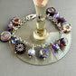 Purple Czech Glass Dangle Bracelet in Metal Alloy