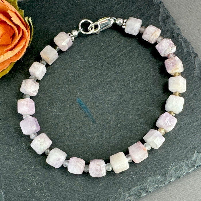 Kunzite and Auralite Bracelet in Sterling Silver