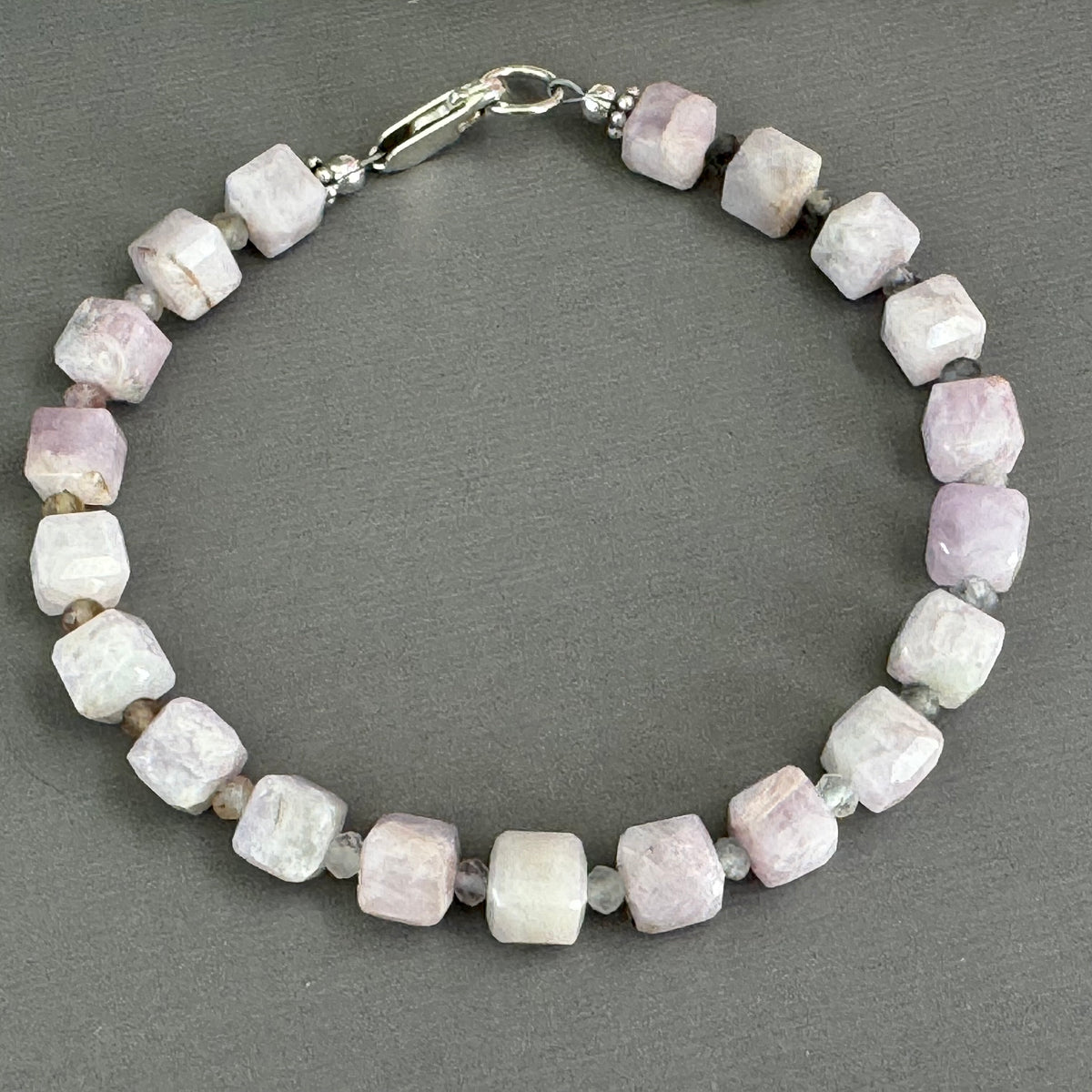 Kunzite and Auralite Bracelet in Sterling Silver