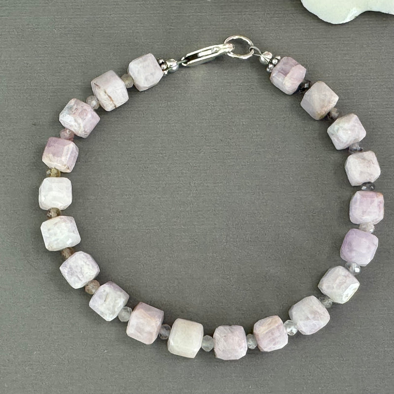 Kunzite and Auralite Bracelet in Sterling Silver