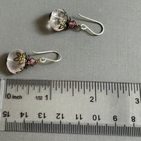 Vintage Rose Quartz Nugget Earrings in Sterling Silver