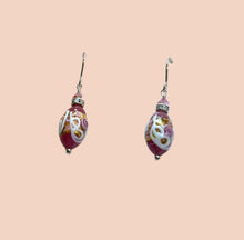 Load image into Gallery viewer, Pink Wedding Cake Oval Bead Earrings in Sterling Silver
