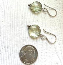 Load image into Gallery viewer, Light Green Amethyst Earrings in Sterling Silver
