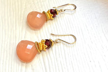 Load image into Gallery viewer, Large Pink Chalcedony Briollet Earrings in 14K Gold Fill
