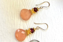 Load image into Gallery viewer, Large Pink Chalcedony Briollet Earrings in 14K Gold Fill
