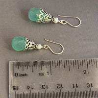 Sea Foam Green Chalcedony and Sterling Silver Earrings