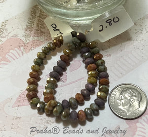 Czech Glass Rondelle Bead Mix, 3 MM x 5 MM