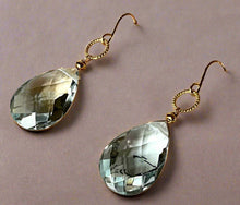 Load image into Gallery viewer, Huge Pale Blue Topaz Earrings in 14K Gold Fill
