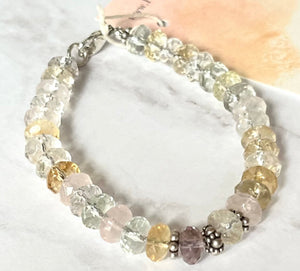 Mixed Semi-Precious Gemstone Bracelet in Sterling Silver