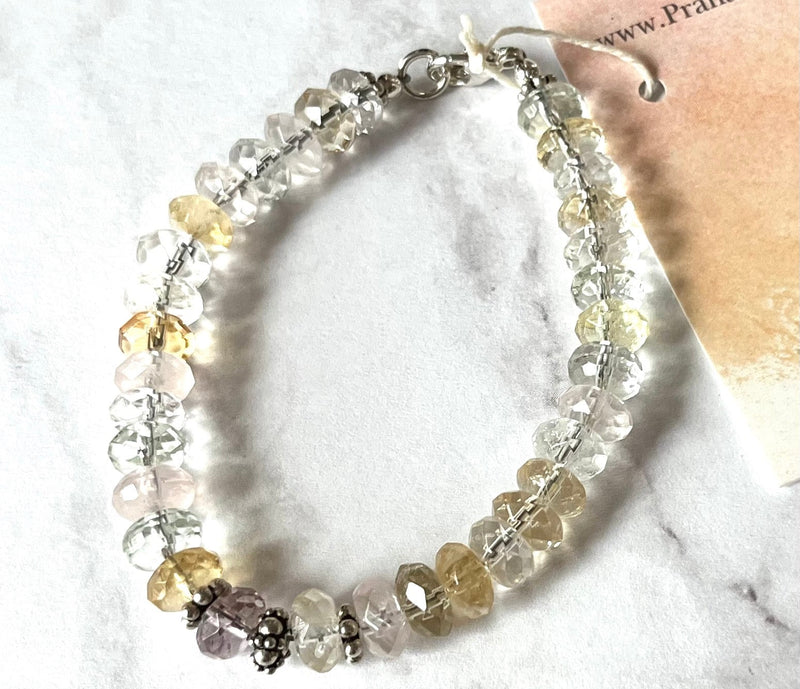 Mixed Semi-Precious Gemstone Bracelet in Sterling Silver