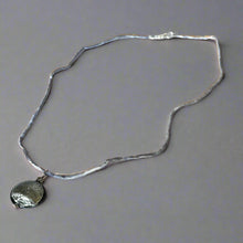 Load image into Gallery viewer, Murano Glass Grey Disk on Silk Cord
