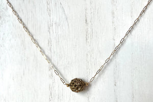 Swarovski Crystal Filigree Encrusted Gold Necklace in 14K Gold Fill