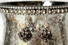 Load image into Gallery viewer, Swarovski Crystal Filigree Encrusted Brown and Light Peach Earrings in Sterling Silver
