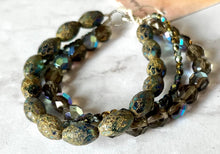 Load image into Gallery viewer, Czech Glass Multi-Strand Bracelet of Sapphire Blue, Gray and Bronze in Sterling Silver
