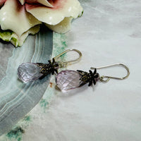 Pink Amethyst Briollet Earrings in Sterling Silver