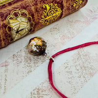 Italian Round Pink Wedding Cake Pendant on Hand Dyed Silk in Sterling Silver