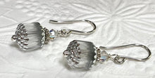 Load image into Gallery viewer, Czech Glass Silver Cathedral Earrings in Sterling Silver
