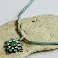 Turquoise Swarovski Crystal Pendant in Sterling Silver