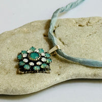 Turquoise Swarovski Crystal Pendant in Sterling Silver