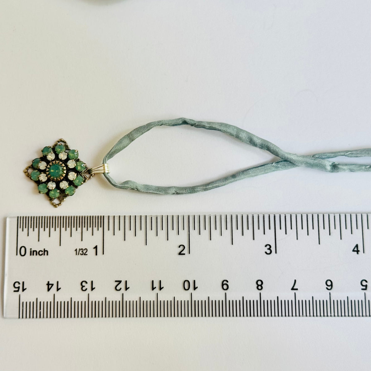 Turquoise Swarovski Crystal Pendant in Sterling Silver