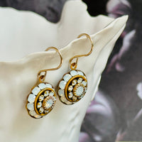 Opal Swarovski Crystal Domed Earrings in 14K Gold Fill