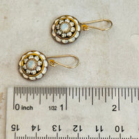 Opal Swarovski Crystal Domed Earrings in 14K Gold Fill