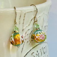 Sea Foam Round Murano Wedding Cake Opaque  in Sterling Silver
