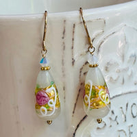 White Venetian Wedding Cake Earrings in 14K Gold Fill