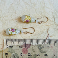White Venetian Wedding Cake Earrings in 14K Gold Fill