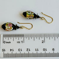Black Oval Venetian Wedding Cake Earrings