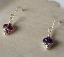 Load image into Gallery viewer, Amethyst Rondell Earrings in Sterling Silver
