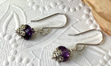 Load image into Gallery viewer, Amethyst Rondell Earrings in Sterling Silver
