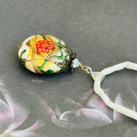 Murano Glass Peony Pendant Necklace on Silk