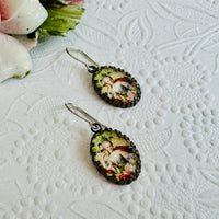 Marie Antoinette Cabochon Earrings in Sterling Silver
