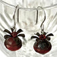 Czech Glass Rust Color Saturn Bead Earrings in Sterling Silver